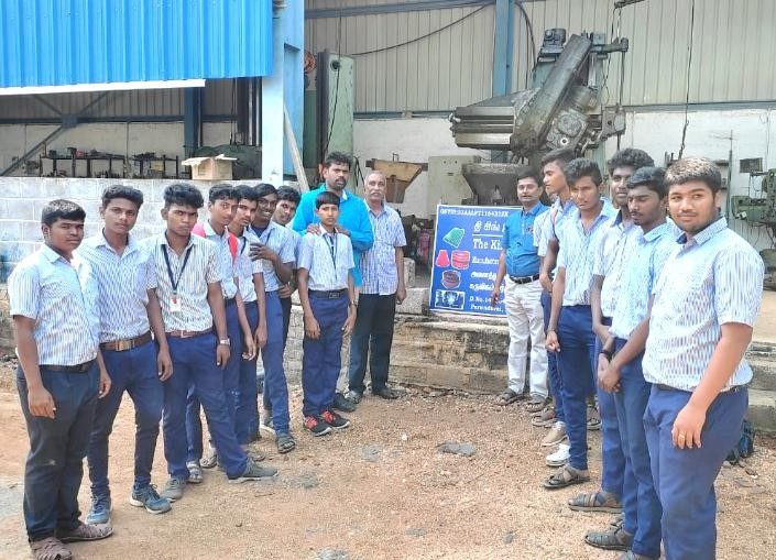 Visiting engineering students at the works