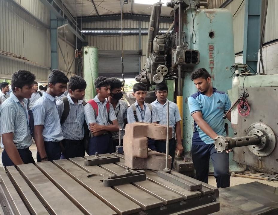 Students at the works during a CSR training programme