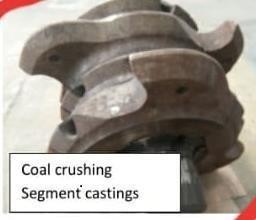 Coal crushing sizer segment castings
